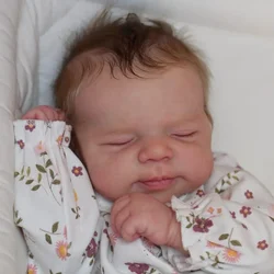 Muñeca Reborn de vinilo con detalle 3D y bebé dormido