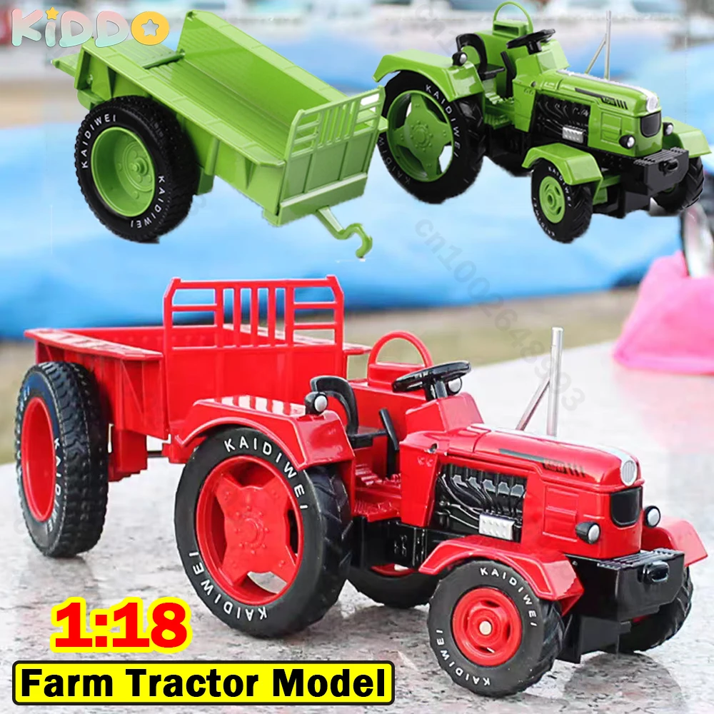 1:18 Retro granjero coche Tractor remolque coche de aleación modelo Diecast simulación recoger decoración regalo de cumpleaños coche de juguete regalo de Navidad - imagen 2