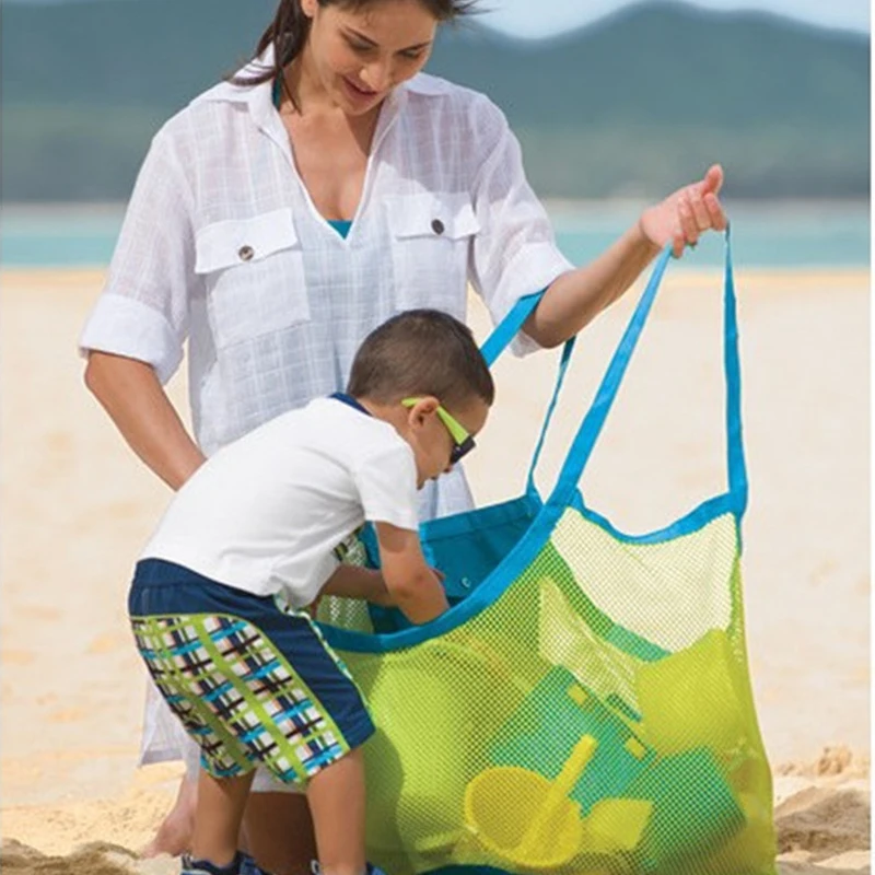 Bolsa de playa de malla de arena para interiores y exteriores, bolsa de mano portátil duradera, almacenamiento de juguetes deportivos para natación, bolsa para niños, 1 Uds. - imagen 4