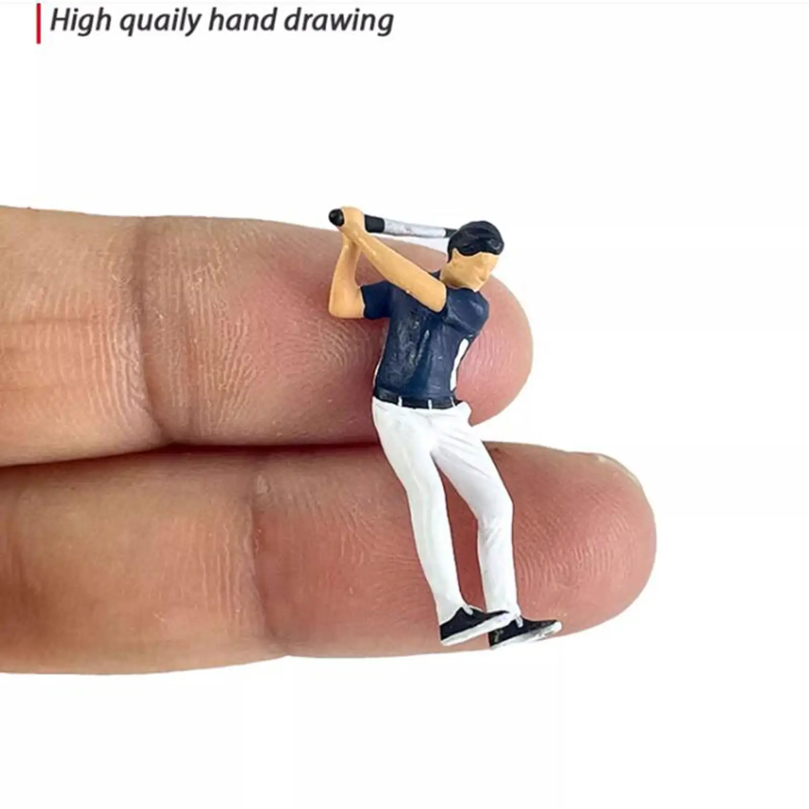 4 Pieces 1:64 Hand Painted People Figures Tiny People Model Miniature Diorama Golfer Figure for Miniature Scene Ornament