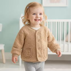 1 unidad de chaqueta de lana para niños y niñas, abrigo para niños, ropa cálida para otoño e invierno, chaqueta informal, ropa para niños, prendas de vestir exteriores