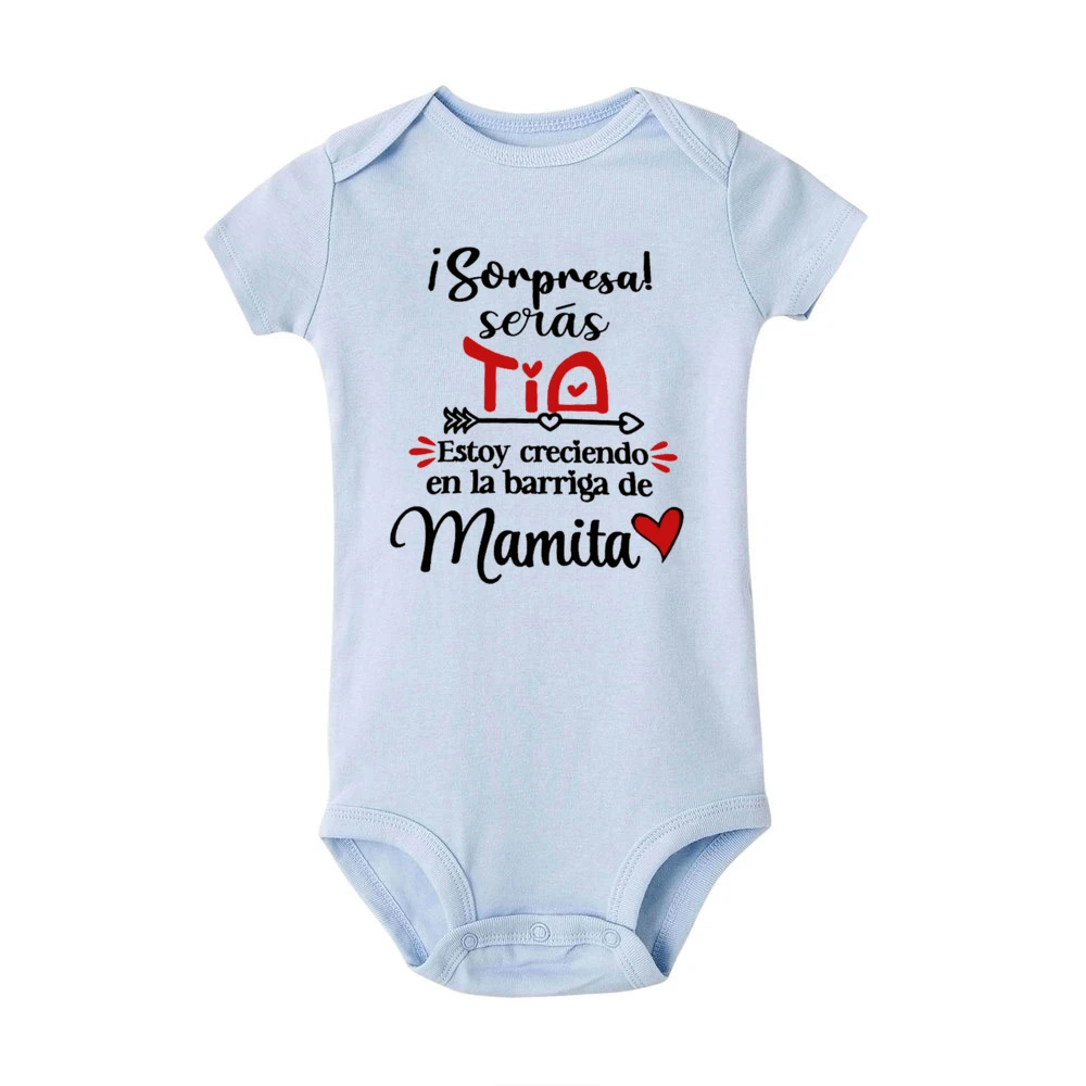 Sorpresa, será una tía, estoy creciente en el vientre de la mamá, mameluco para bebé, mono de anuncio de embarazo, mono revelador infantil - imagen 4