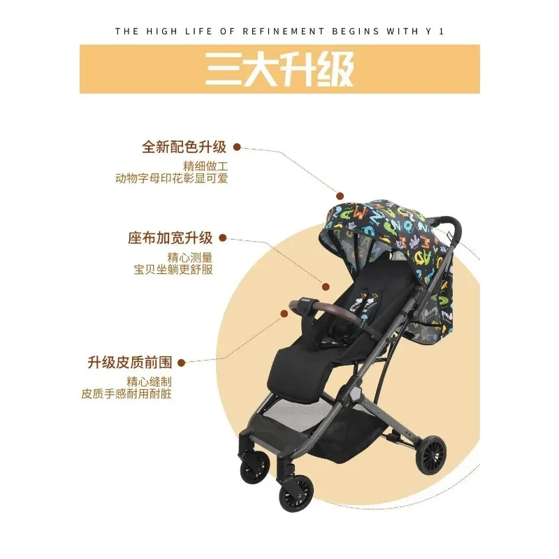 El cochecito de bebé es ligero, plegado y fácil de sentarse en el cochecito infantil ultraligero tipo tumbarse. - imagen 3