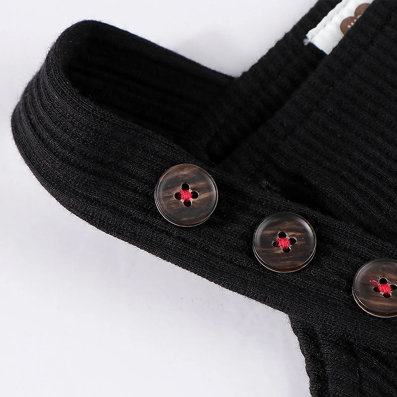 Pelele negro acanalado con botones para bebé, ropa sin mangas para bebé, con bolsillo rojo, peto de costura para bebé, ropa - imagen 4