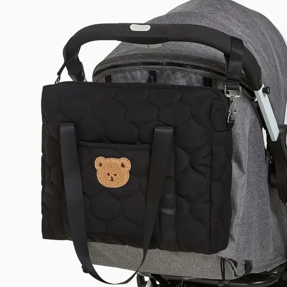 Bandolera parental negra de gran capacidad – Bolsa práctica para padres - imagen 3