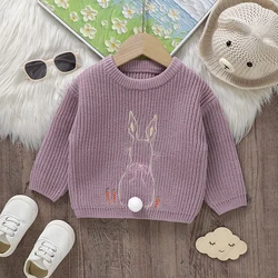 Jersey de punto de lana para bebés – Manga larga suave y cuello redondo para invierno