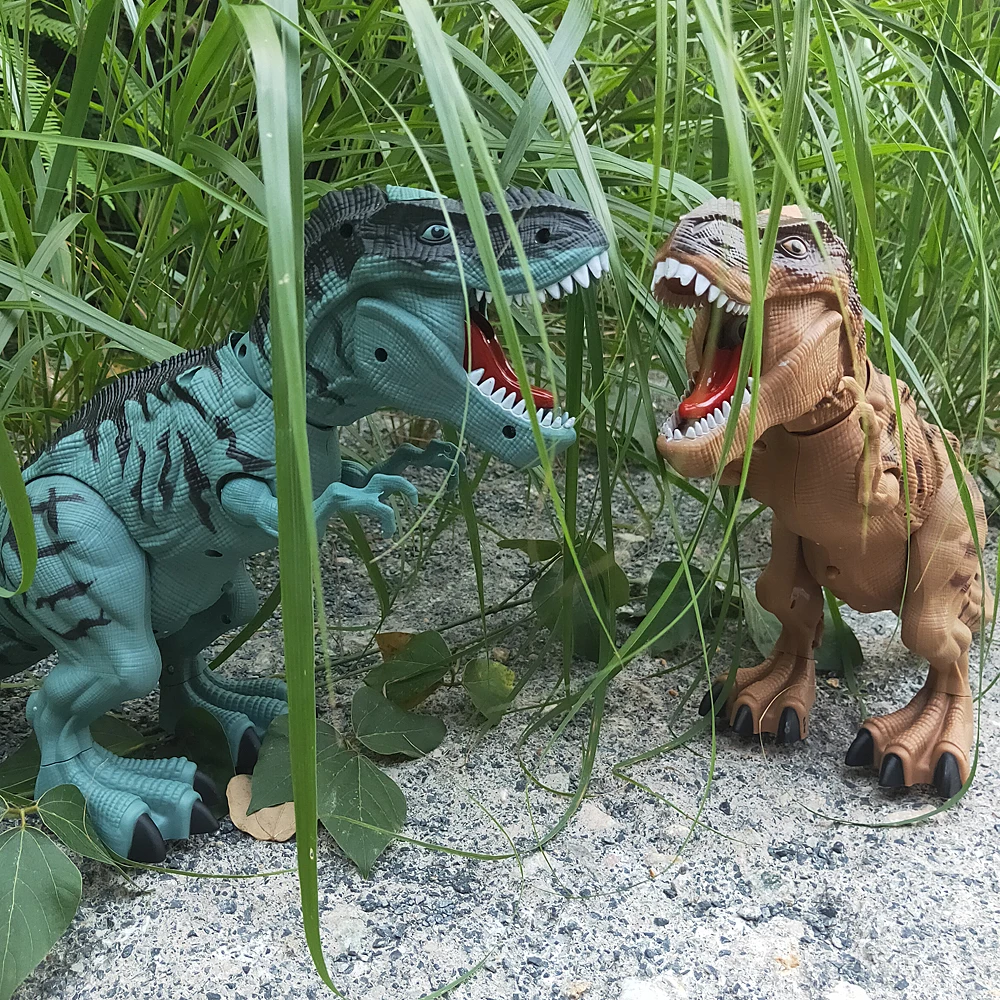 Robot dinosaurio eléctrico con huevos ponedores y sonido suave