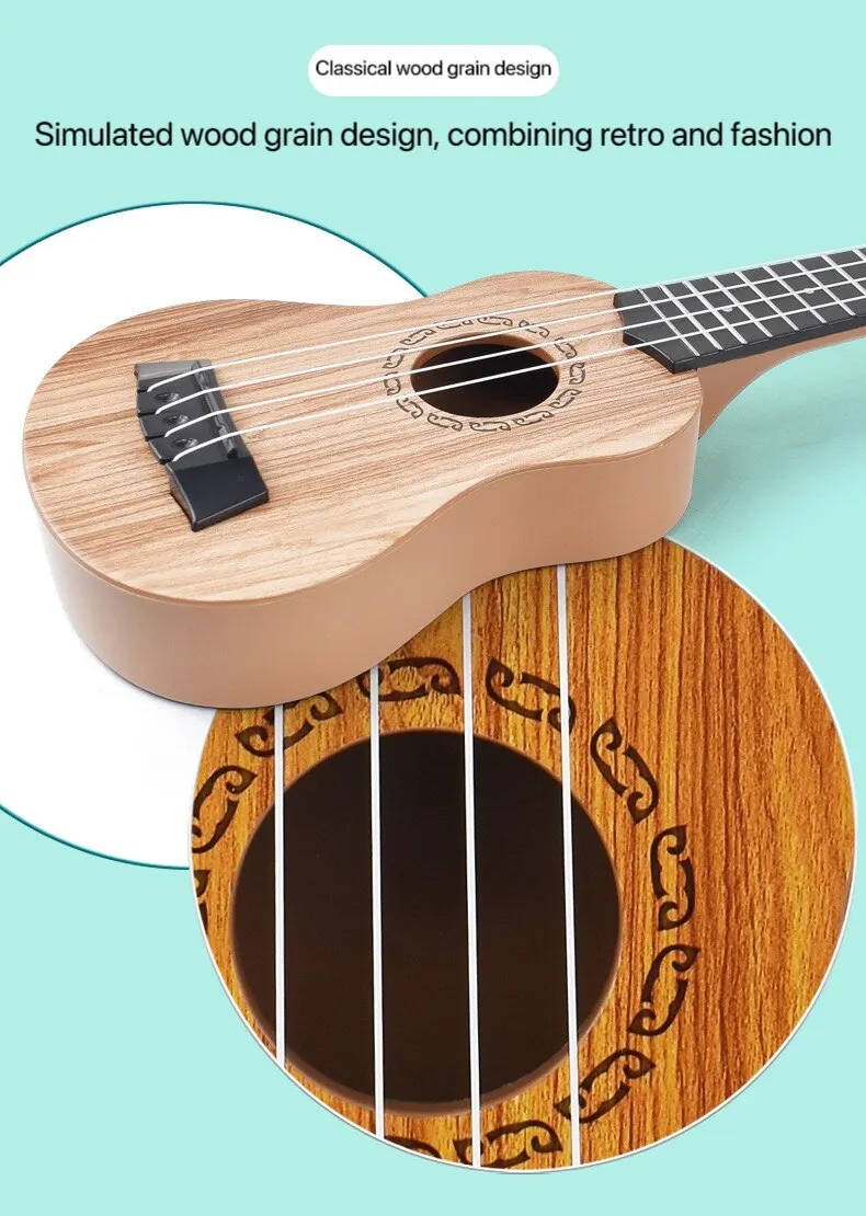 Juguete de guitarra Yukrili para niños vista lateral