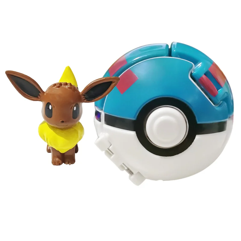 Figura de acción Pokémon Pikachu con Poké Ball para niños