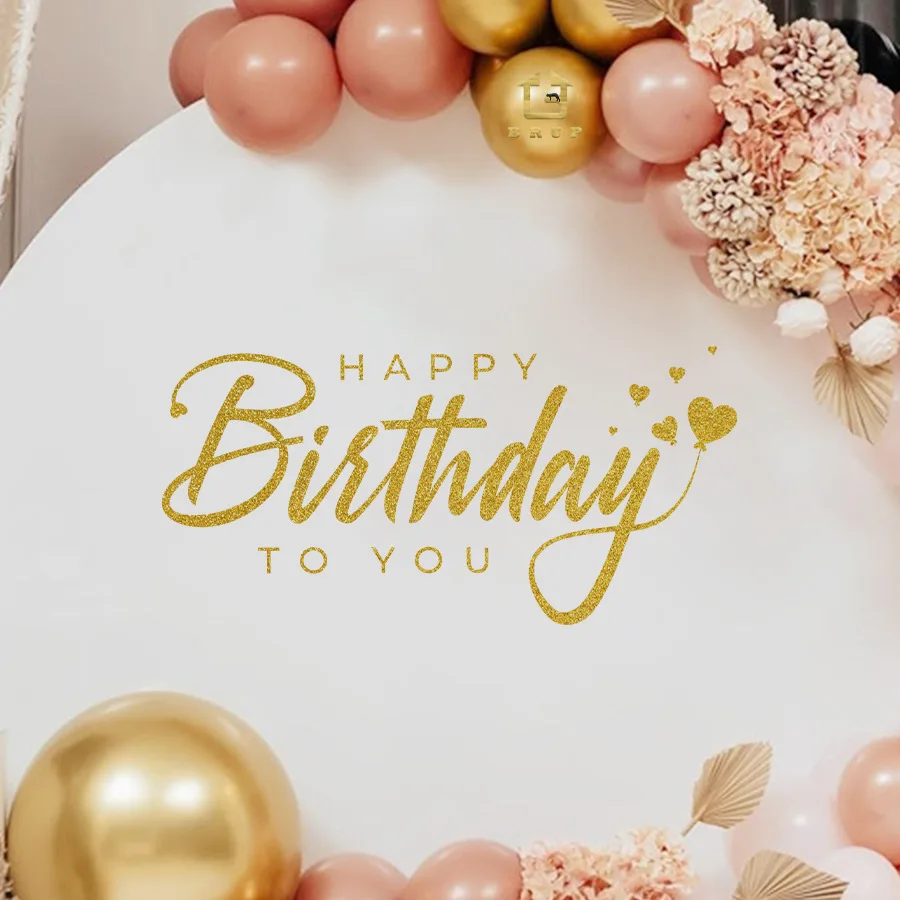 Pegatinas de pared del día de feliz cumpleaños, pegatinas decorativas autoadhesivas para fiesta con fuentes doradas de celebración de cumpleaños - imagen 3