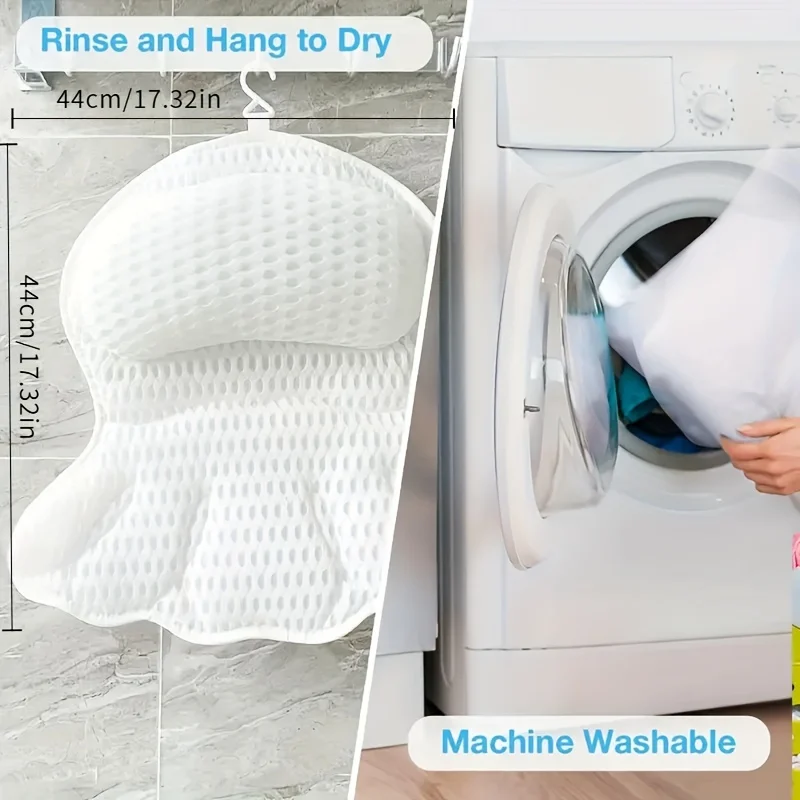 Almohada de baño para bebé con ventosas – Malla transpirable lavable - imagen 3