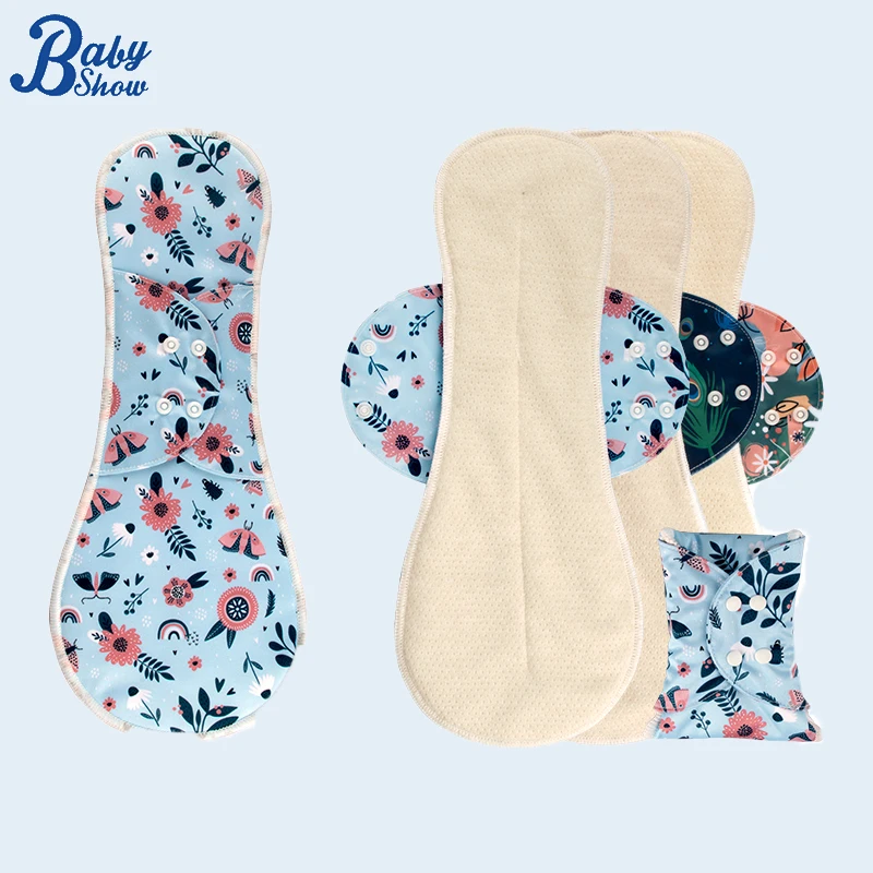Compresa menstrual lavable de algodón para uso nocturno