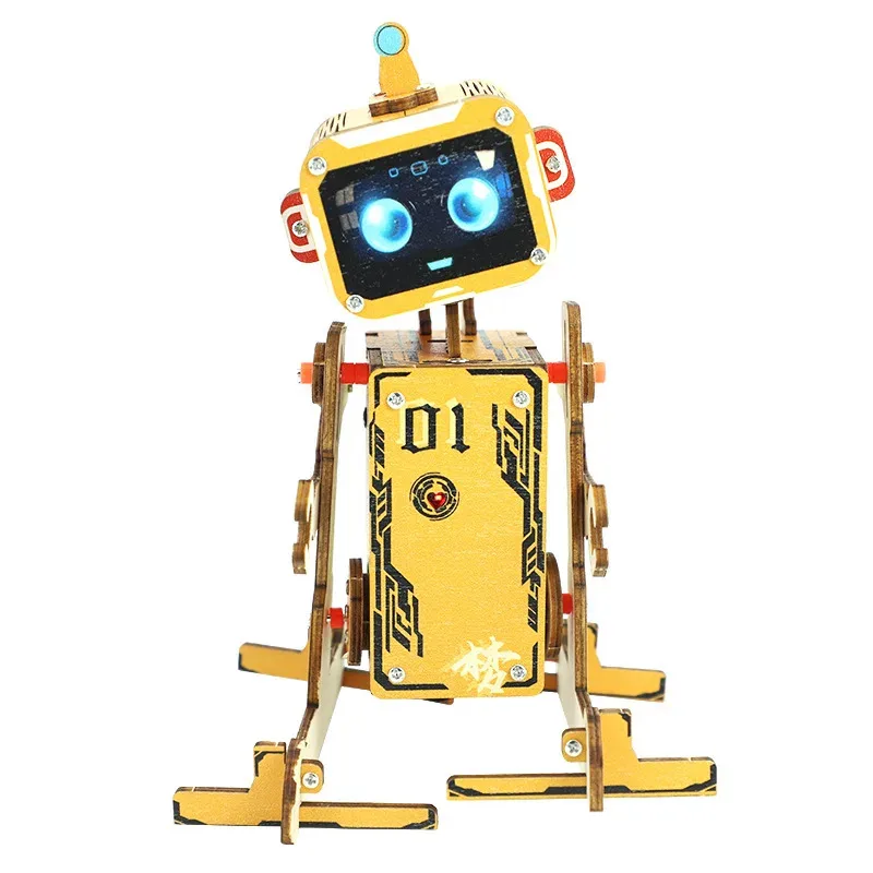 Rompecabezas 3D de madera robot DIY con montaje educativo por voz