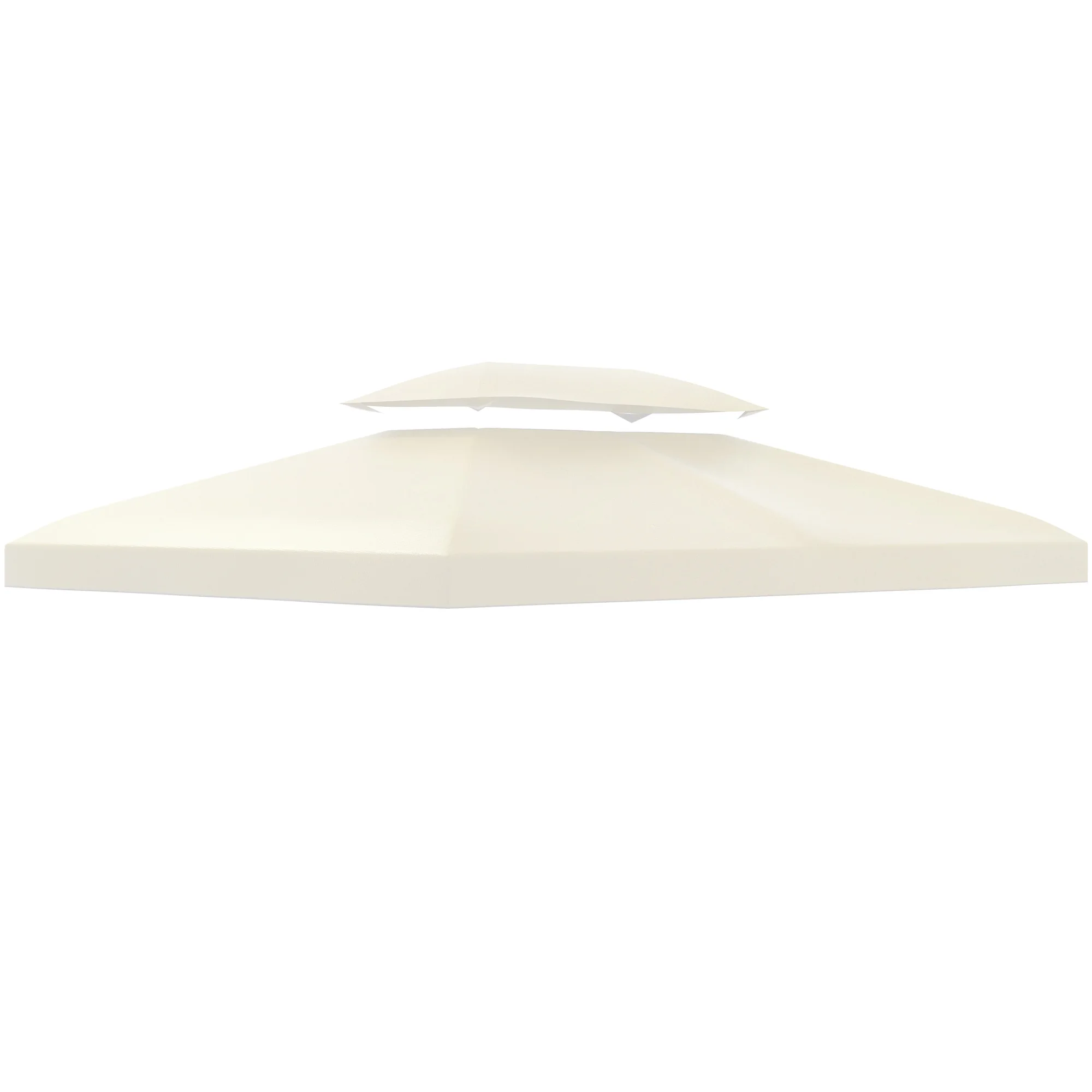 Outsunny Techo de Repuesto para Cenador 4x3 m Cubierta de Repuesto con Techo Doble 10 Orificios de Drenaje y Protección UV Toldo de Recambio para Pabellón Gazebo Crema