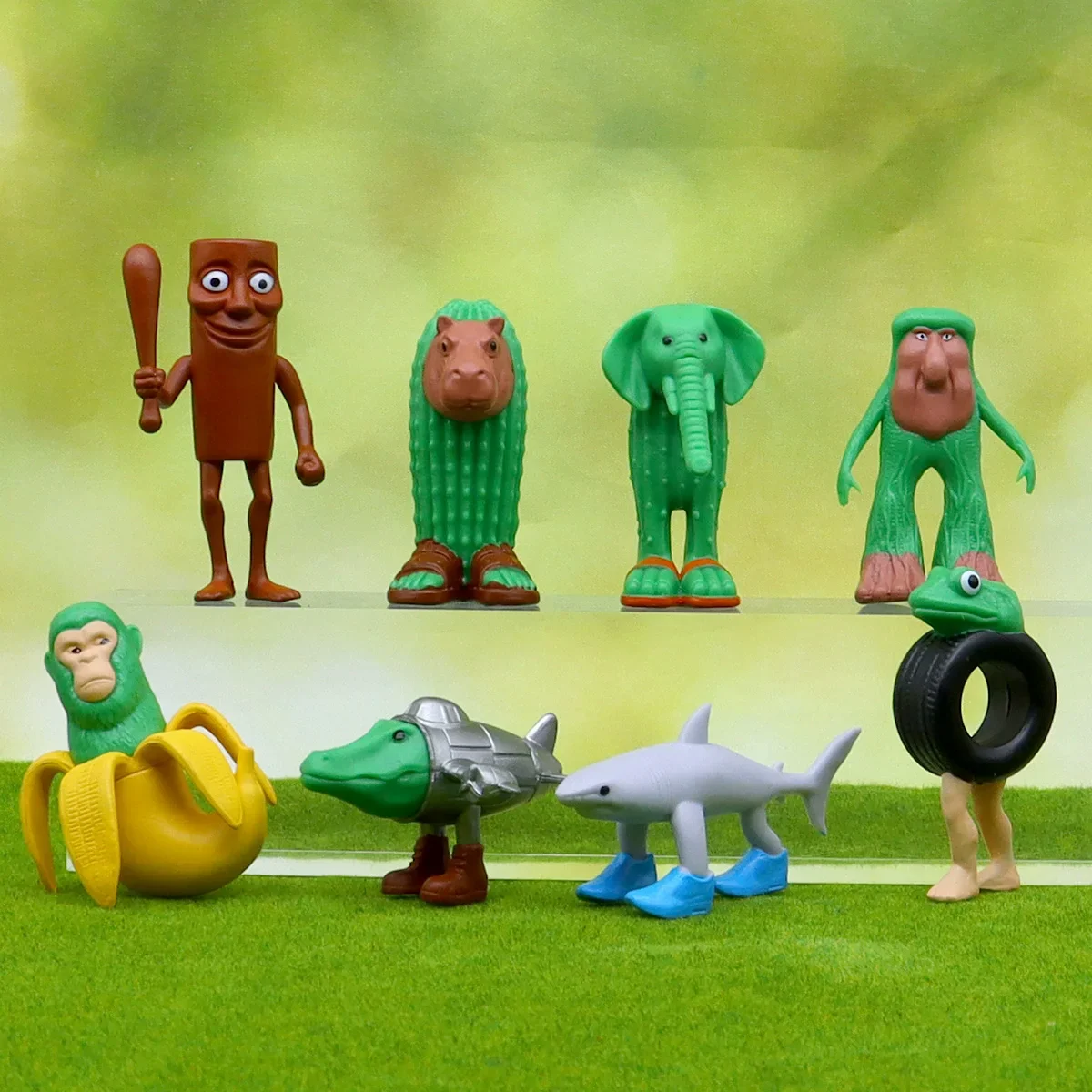 Juego de figuras de Brainrot italiano, 8 Uds., Tung Tung Sahur Tralalero, adornos Tralala de acción de Anime, Mini modelo de PVC, regalo de decoración de escritorio