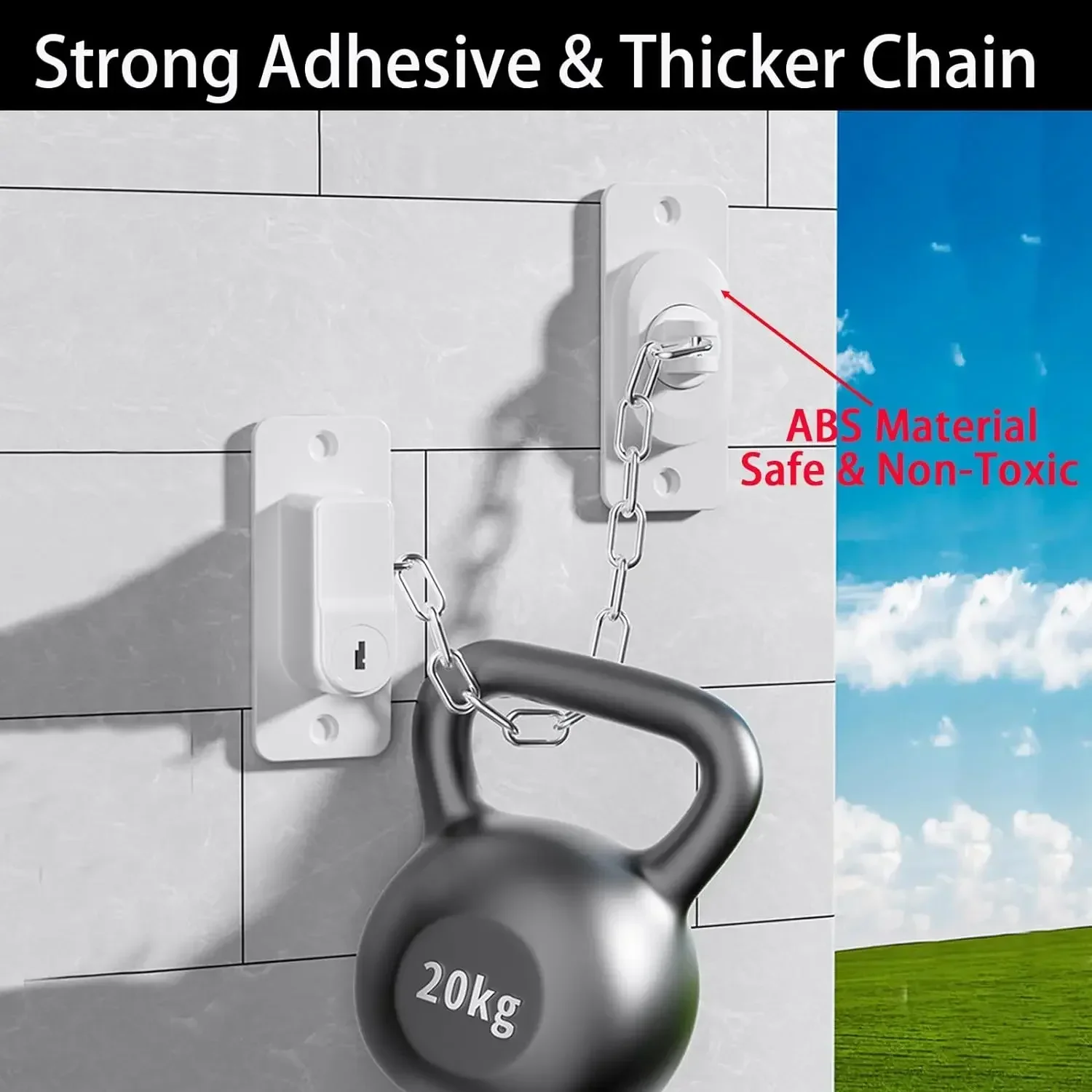 Cerradura de refrigerador ajustable con llaves, cerraduras de seguridad para niños para puerta de nevera, cajones, inodoro y cerradura de gabinete de seguridad para bebés, 1/3 Uds. - imagen 5