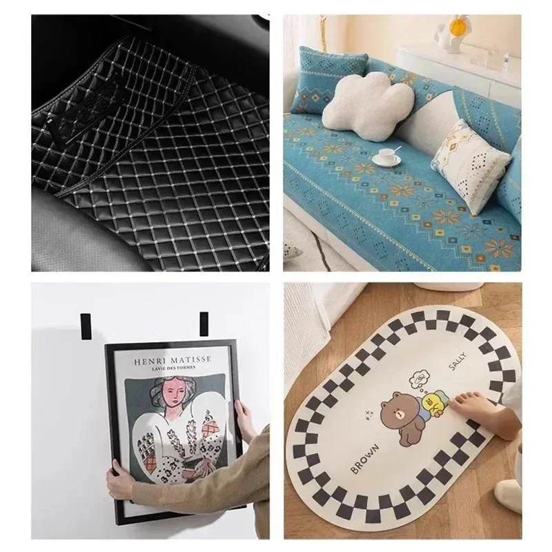 Venta al por mayor, pegatinas de fijación adhesivas de doble cara, alfombrilla para alfombra, alfombrilla para tablero, parche fijo, pegatina de cinta de agarre antideslizante para suelo del hogar - imagen 5