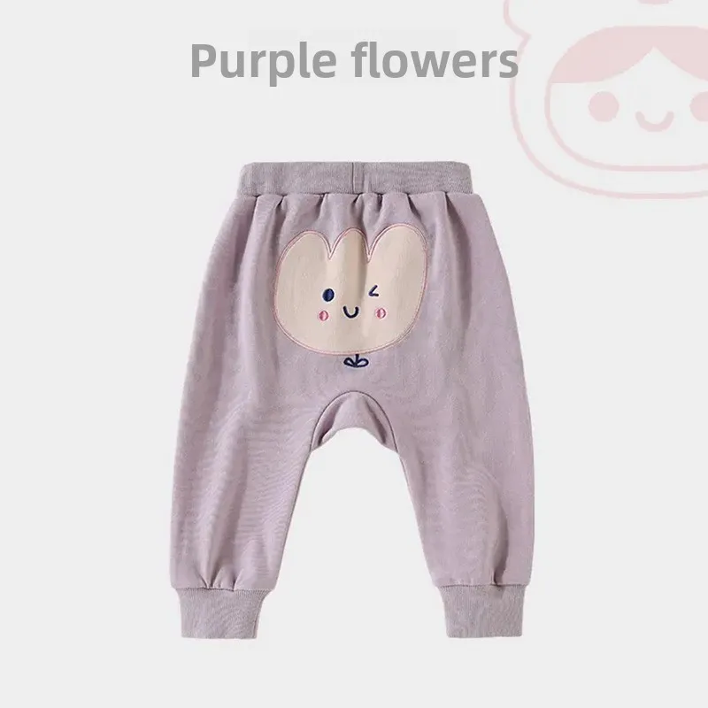 Pantalones con culo para niños, ropa de bebé Clase A, pantalones grandes de algodón puro para primavera y otoño, pantalones transpirables absorbentes de humedad - imagen 2