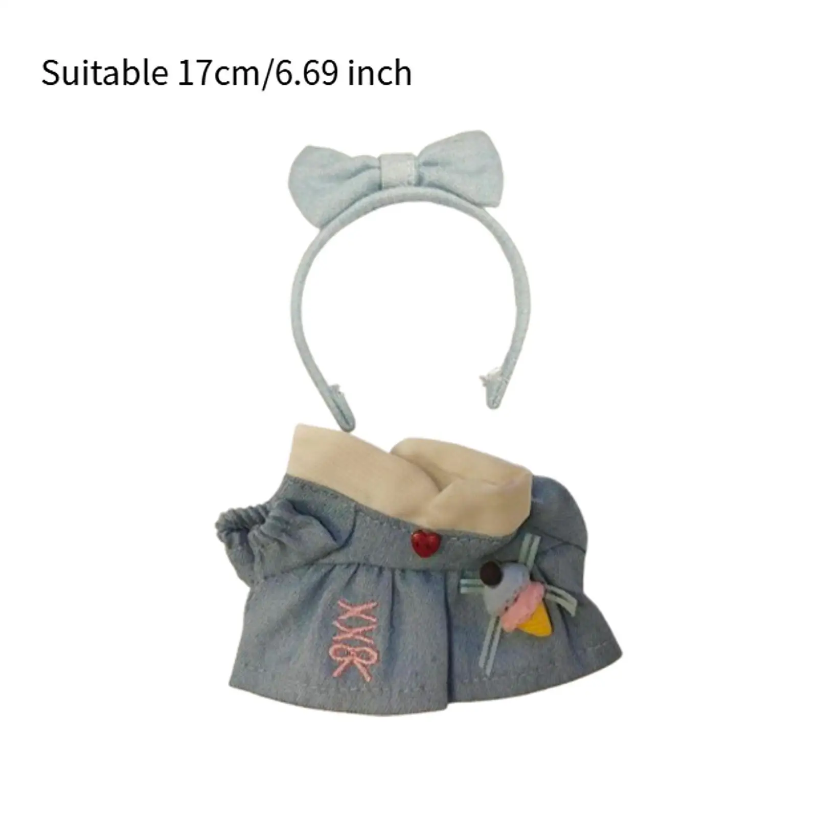 Stuffed Doll Dress Set with Hairband for Kids Flexibility Hands on Coordination Doll Clothes Make Your Own Dolls for 17cm Dolls