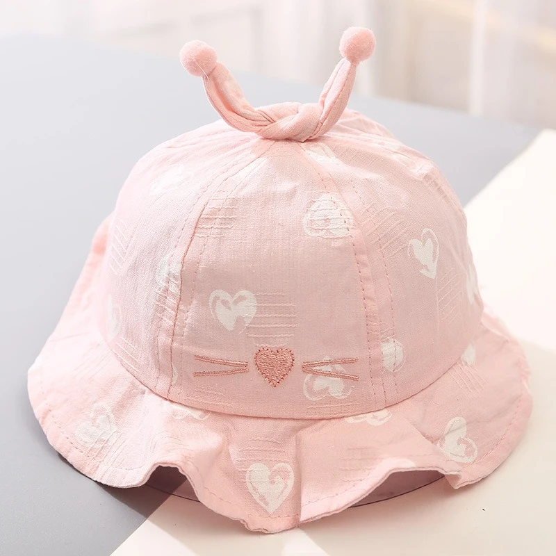Gorro cubo de algodón para niña – Protección solar en verano