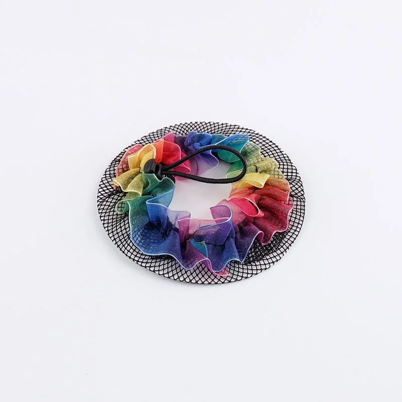 Círculo de pelo invisible para niñas – Diadema de flores con redecilla - imagen 2