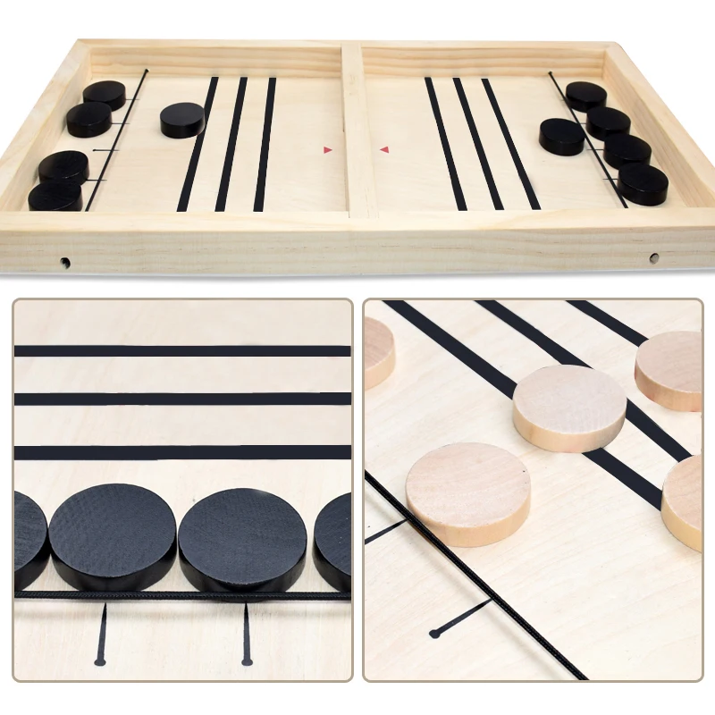 Fast Sling Puck Game Paced, mesa de madera, juegos de Hockey, juegos de ajedrez interactivos para niños y adultos, juego de mesa de batalla de escritorio - imagen 3