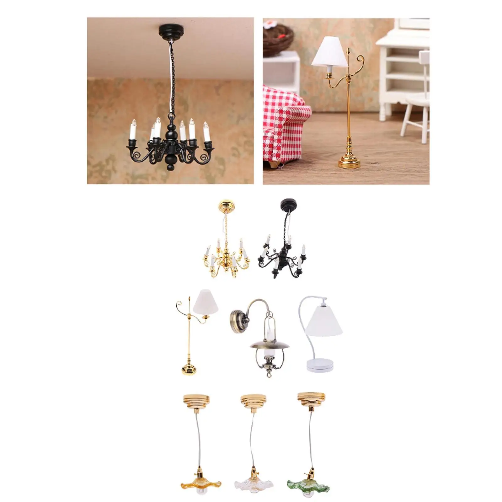 1/12 Dollhouse Light Scenery Supplies Home Micro Landscape Furniture Toy Simulation Accessories Toy Doll Accessories Decoration