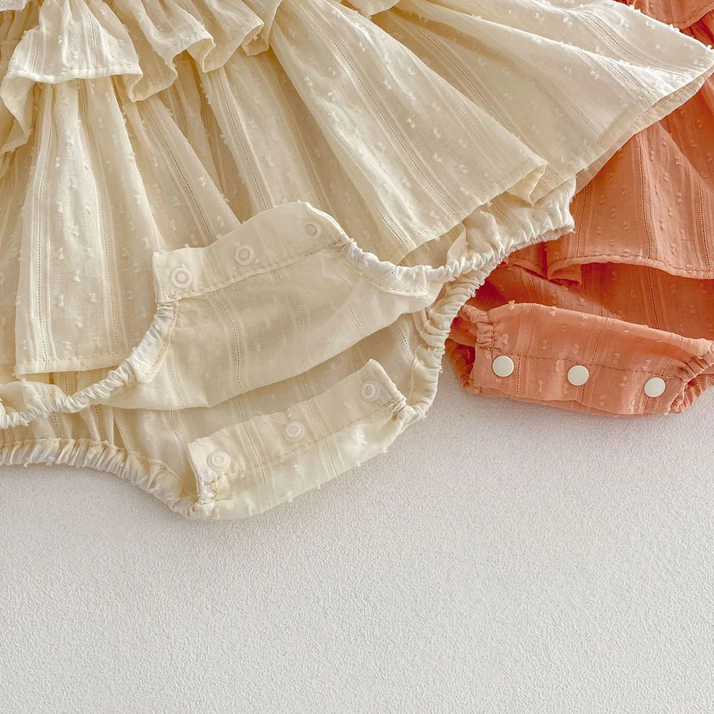 2025 ropa de verano para niñas pequeñas, camisola de una pieza con volantes, traje infantil - imagen 5