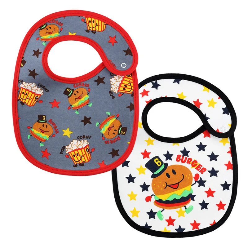 Baberos de algodón suave para bebé, toalla para Saliva con estampado de dibujos animados, babero impermeable para alimentar a niños y niñas, accesorios para bebé recién nacido, 2 uds. - imagen 3