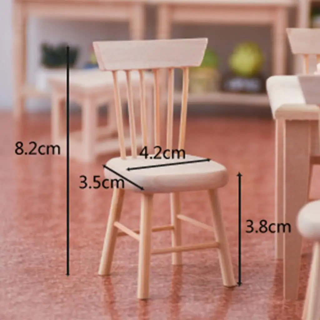 1/12 Dollhouse Miniatures Furniture Wooden Unpainted Model Home Decor