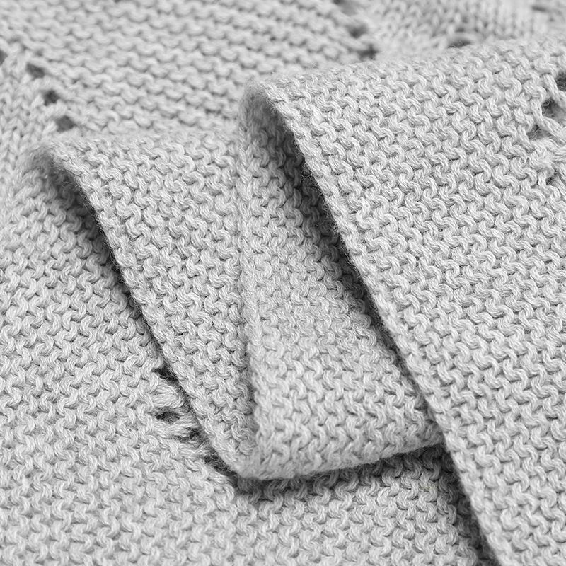 Mantas de algodón de punto para recién nacidos, ropa de cama para cochecito, cuna, edredón, 100x80cm - imagen 5