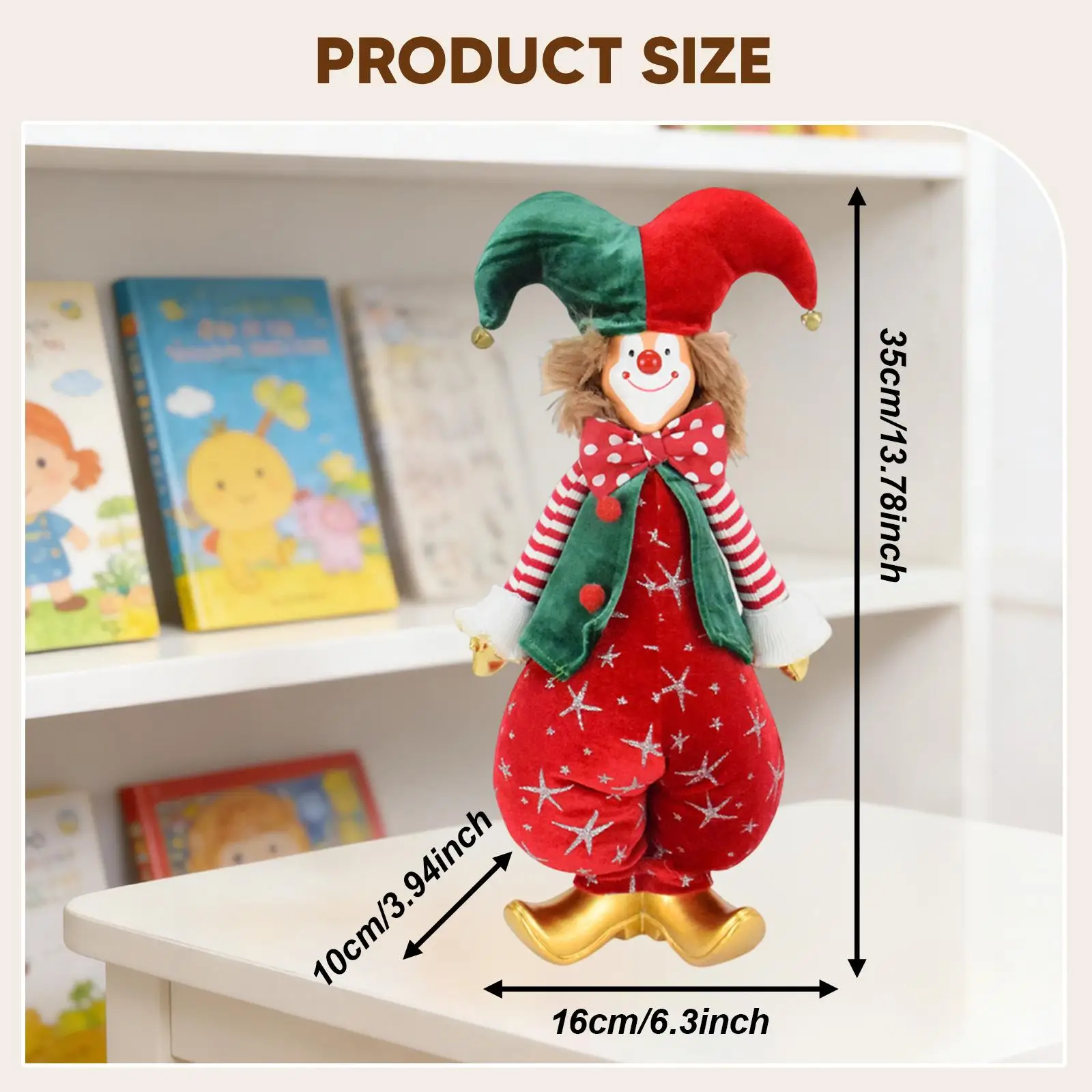Muñeco de payaso artesanal - decoración escritorio infantil - imagen 2