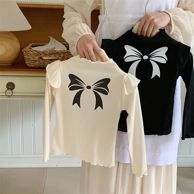 Camisa manga larga con lazo para bebé – Temporada de primavera y otoño - imagen 3
