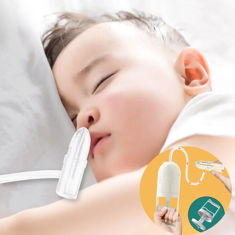 Aspirador Nasal para bebé, prensa manual del aspirador Nasal, eliminación Manual de moco, Control de flujo de aire unidireccional, ventosa de nariz para niños y bebés