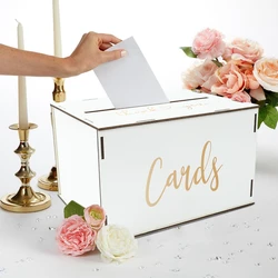 Caja madera para tarjetas regalo boda con cierre seguro lujoso