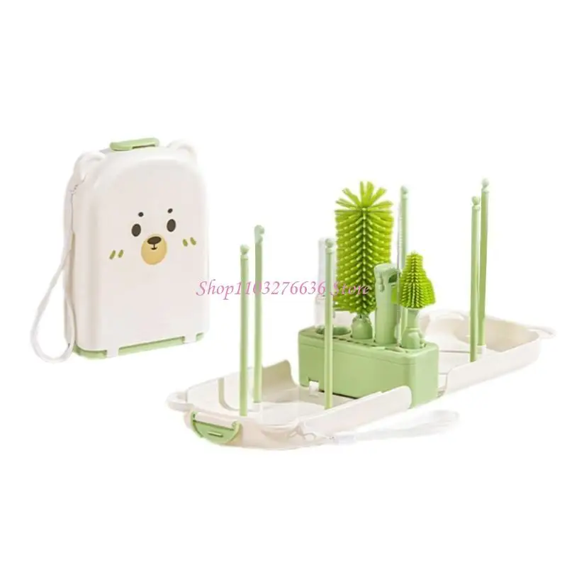 Cepillo limpieza botellas R6FD con cepillo limpiador estante secado para limpieza botellas agua - imagen 4