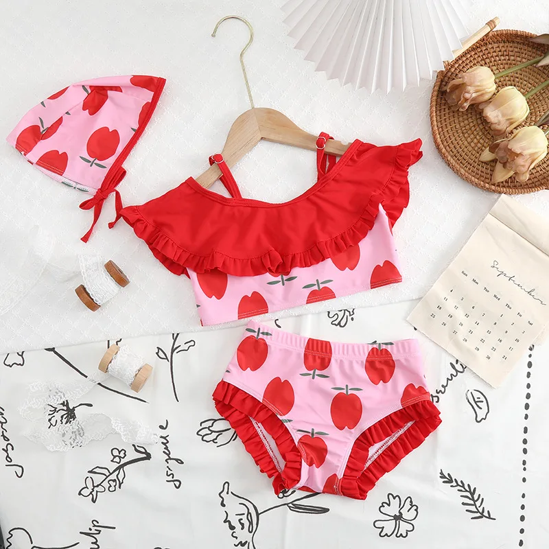 Bañador bebé niña con estampado de manzana y tutú - imagen 4