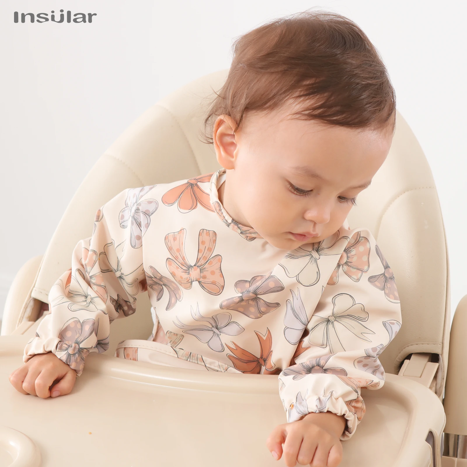 Babero suave impermeable para bebé, delantal de alimentación ajustable de manga larga para niño y niña, pintura para comer - imagen 4