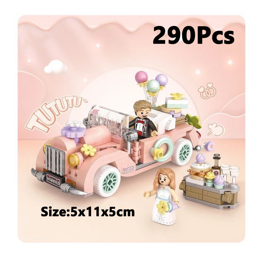 Mini bloques de la serie City Street View, conejo de dibujos animados, pato, camión de comida, tienda de frutas/helado, coche para montar, juguetes DIY, regalos para niños - imagen 4