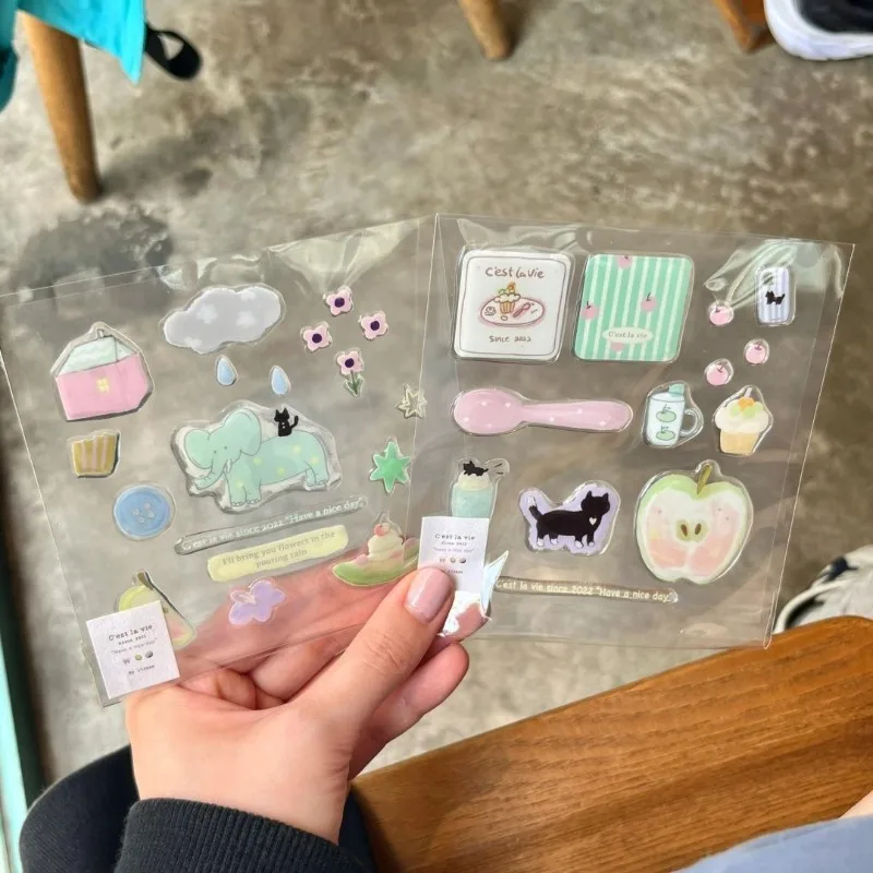 Ins lindo oso bebé elefante pegatina de gelatina de alto valor DIY teléfono móvil ordenador mano cuenta tarjeta pegatina - imagen 4