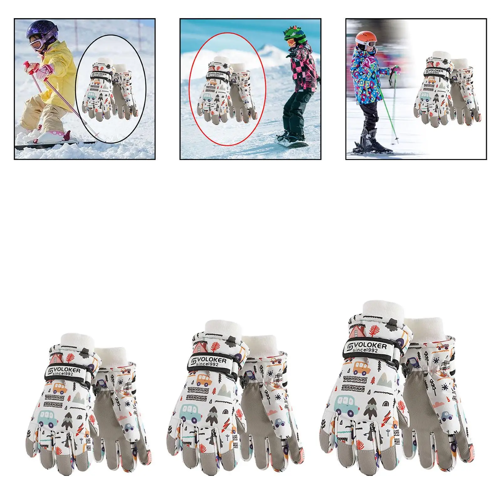 Guantes de esquí para niños, guantes de invierno, regalo para clima frío, guantes de snowboard, guantes de esquí para correr, bicicleta, deportes de nieve