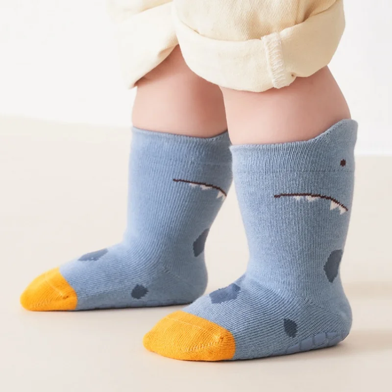 Calcetines suaves para bebé de 0 a 5 años, calcetines bonitos para caminar con dibujos animados para niños y niñas, calcetines informales antideslizantes de algodón para el hogar para primavera - imagen 4