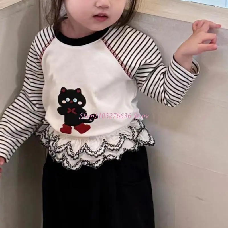 Falda de algodón transpirable para niñas con cintura elástica