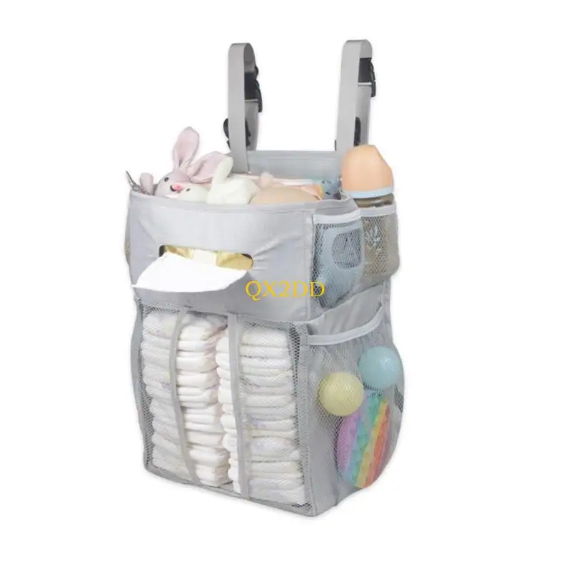 Bolsa pañales QX2D gran capacidad, bolsa pañales reutilizable, contenedor organizador multifunción