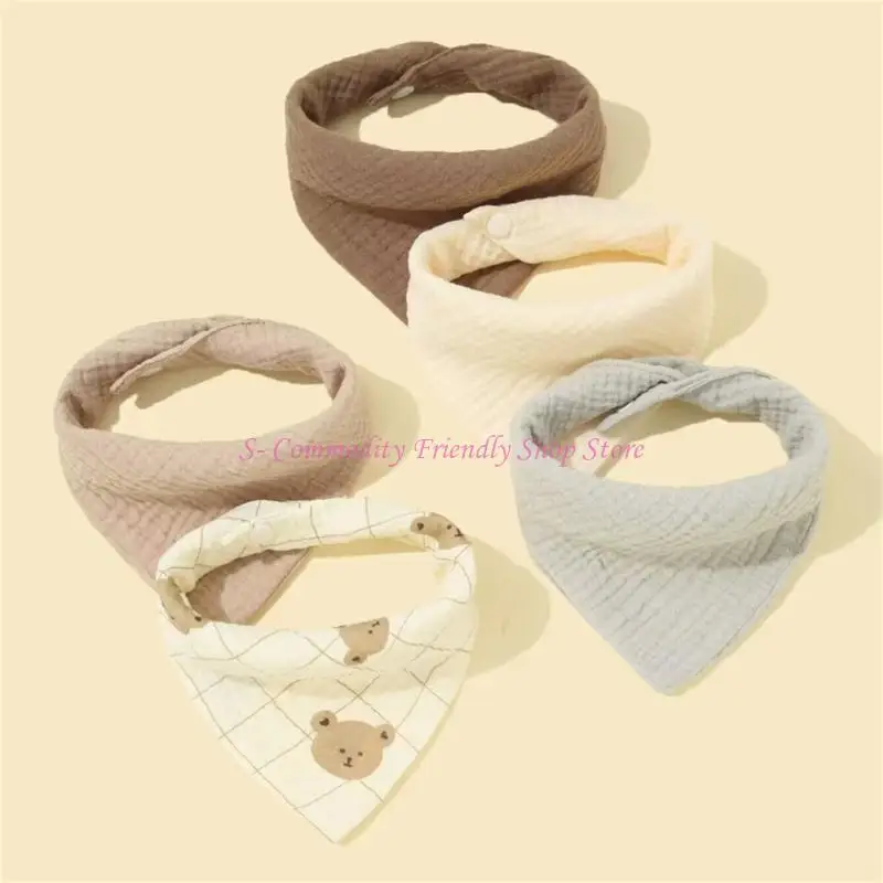 85ae 5pcs babero infantil absorbe paños eructo toalla saliva muslina bibs esencial - imagen 4