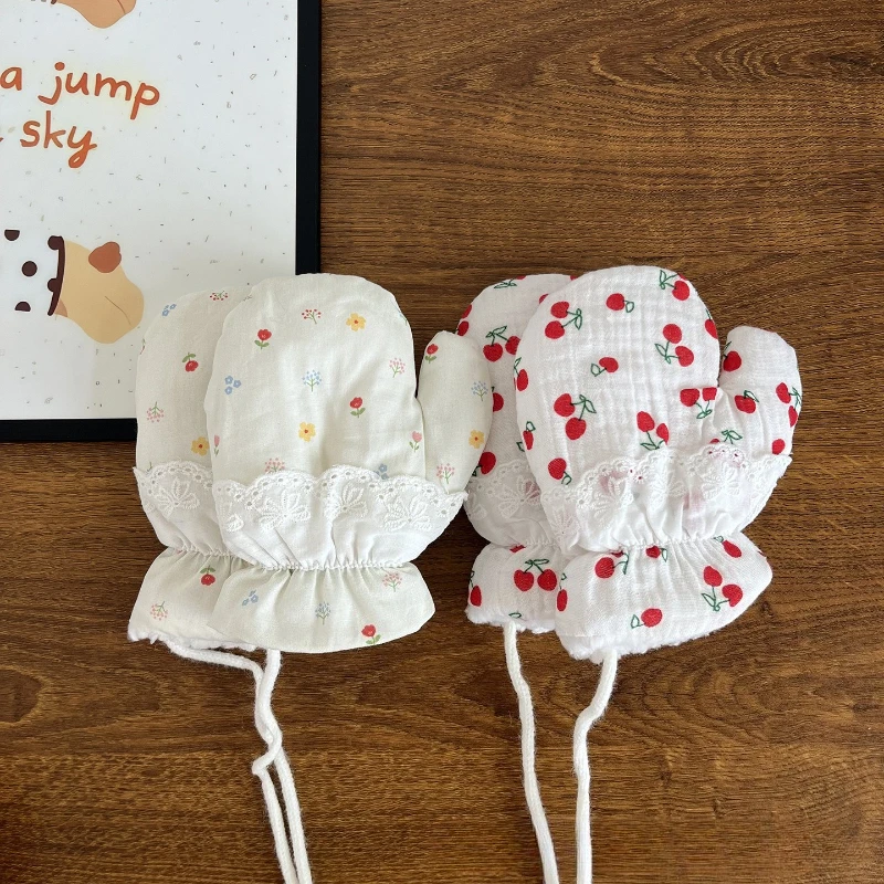 Manoplas de invierno de estilo coreano para niñas, manoplas con correa antipérdida para el cuello, manoplas con bonito patrón de animales, ropa de mano a la moda para bebés - imagen 5