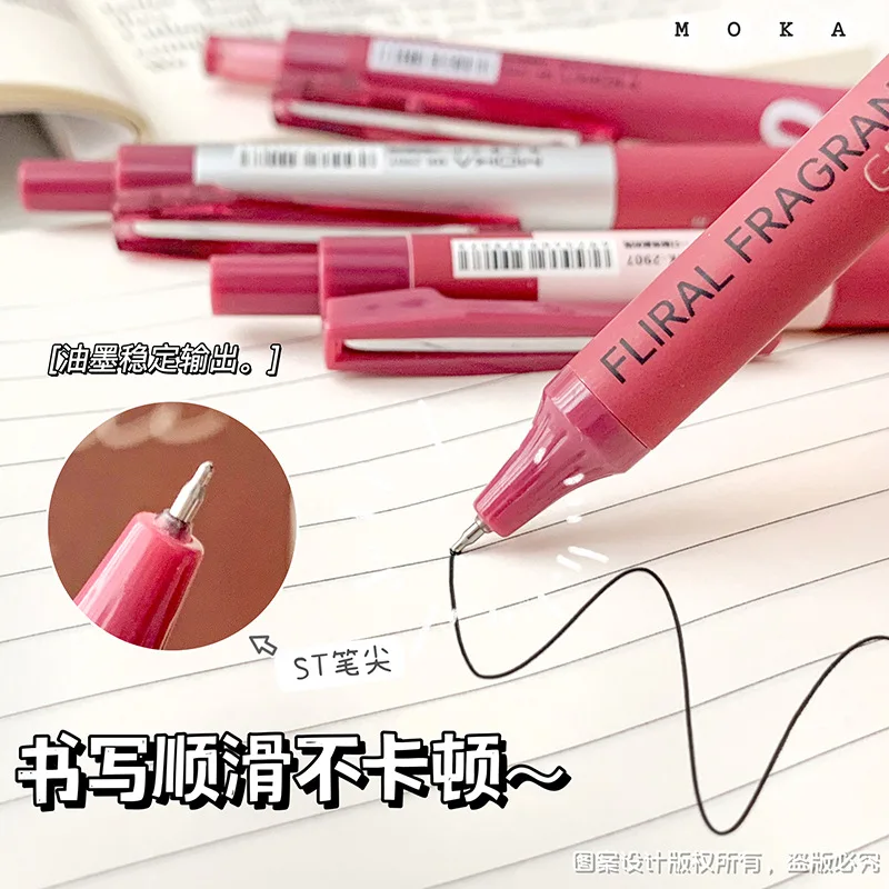 Bolígrafos de gel retro rojos – Tinta negra para escolares y oficina