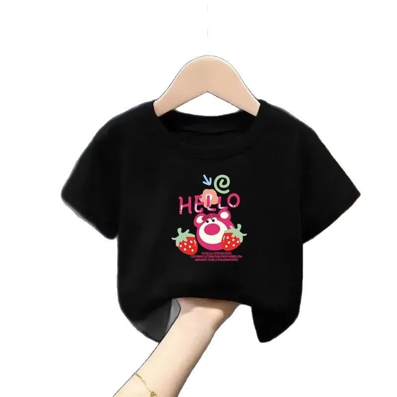 Camiseta de manga corta para niños de 1 a 8 años, camiseta de algodón puro para bebés, camisetas de verano para niños, camisetas de fondo para niños - imagen 5