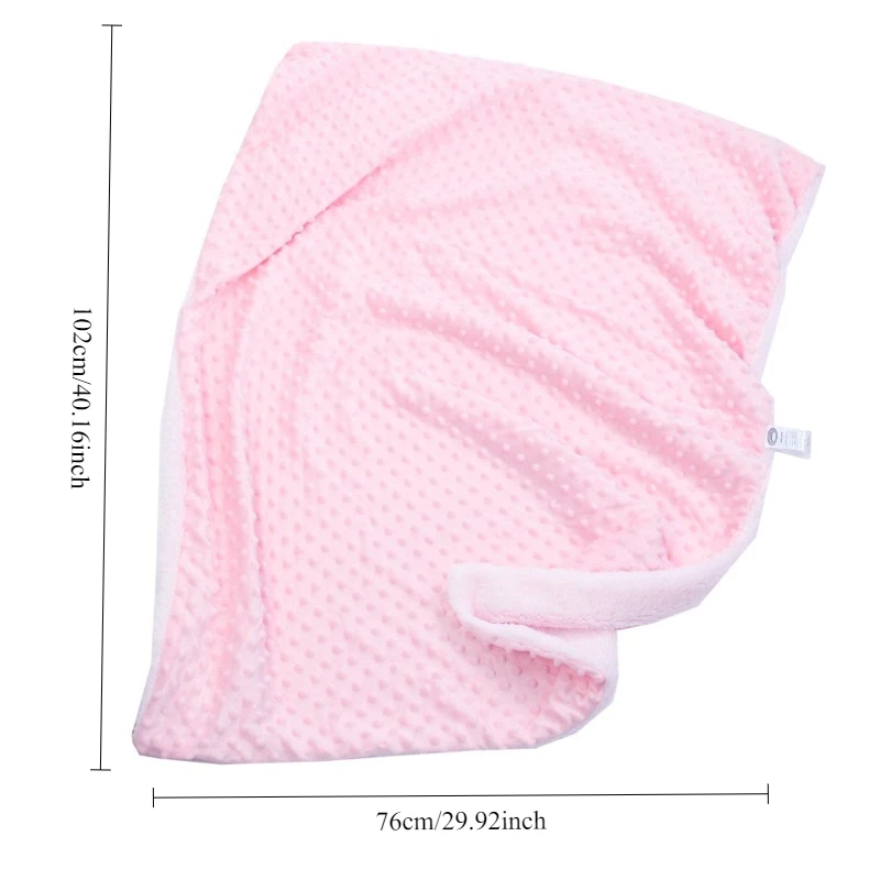 Manta y pañales para bebé, manta térmica suave de lana para recién nacido, juego de cama sólido de invierno, colcha de algodón, ropa de cama infantil, envoltura envolvente - imagen 3
