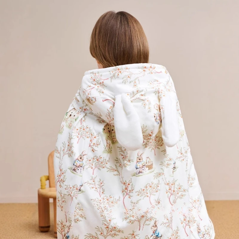Capa de bebé con capucha para invierno, Poncho de capa gruesa de dibujos animados a prueba de viento para recién nacidos, capillera térmica larga para niños pequeños al aire libre - imagen 3